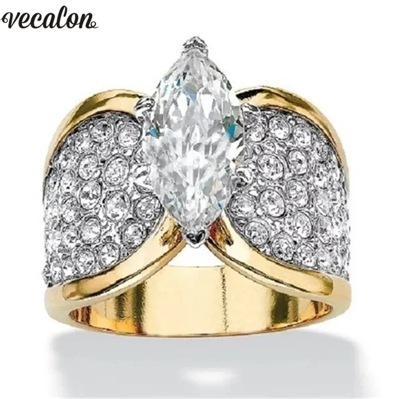 Vecalon Fashion ring Yellow Gold Filled crystal Cz Party wedding band rings For women men Jewelry
Vecalon Fashion ring Yellow Gold Filled crystal Cz Party wedding band rings For women men Jewelry