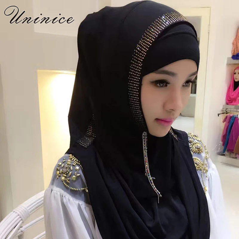 Muslim Women's Hijab Diamonds Scarf Hooded Instant Wraps Bandanas Cap Underwear Shawl Headscarf Abaya Brim Headgear Arab Islamic
Muslim Women's Hijab Diamonds Scarf Hooded Instant Wraps Bandanas Cap Underwear Shawl Headscarf Abaya Brim Headgear Arab Islamic
