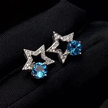 Fidelity natural 5mm blue topaz 925 silver stud earrings star fine jewelry for women party Natural gemstone
Fidelity natural 5mm blue topaz 925 silver stud earrings star fine jewelry for women party Natural gemstone