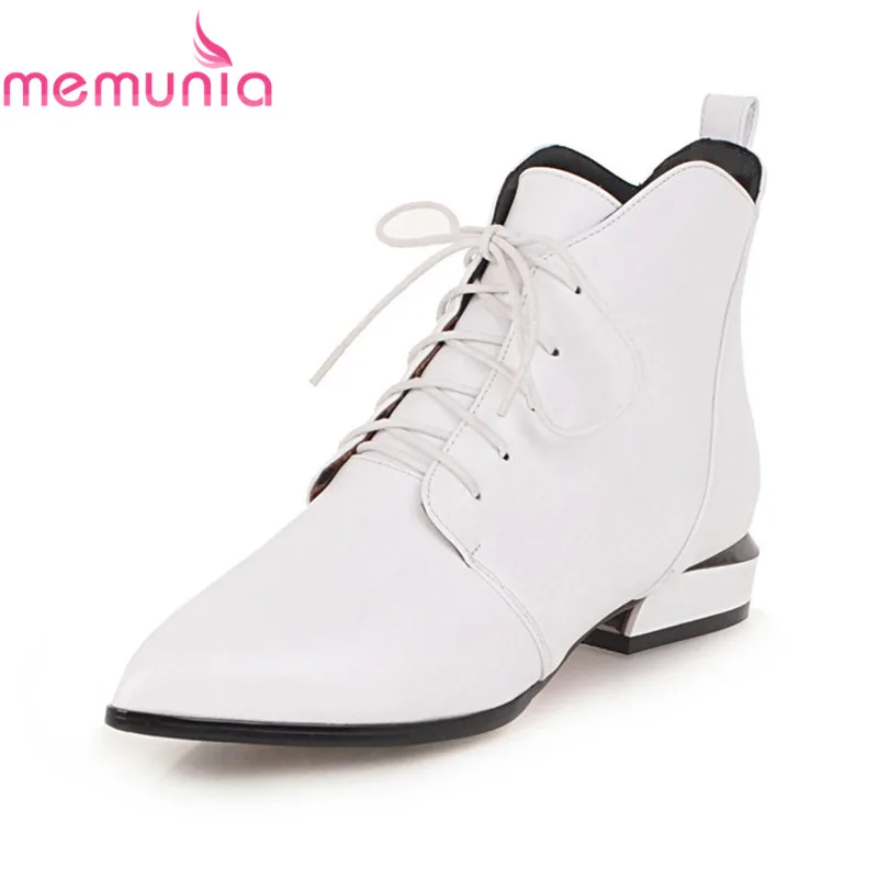 MEMUNIA plus size 33-43 new arrival 2018 ankle boots pointed toe solid low heels boots cross tied womens lace up casual shoes
MEMUNIA plus size 33-43 new arrival 2018 ankle boots pointed toe solid low heels boots cross tied womens lace up casual shoes