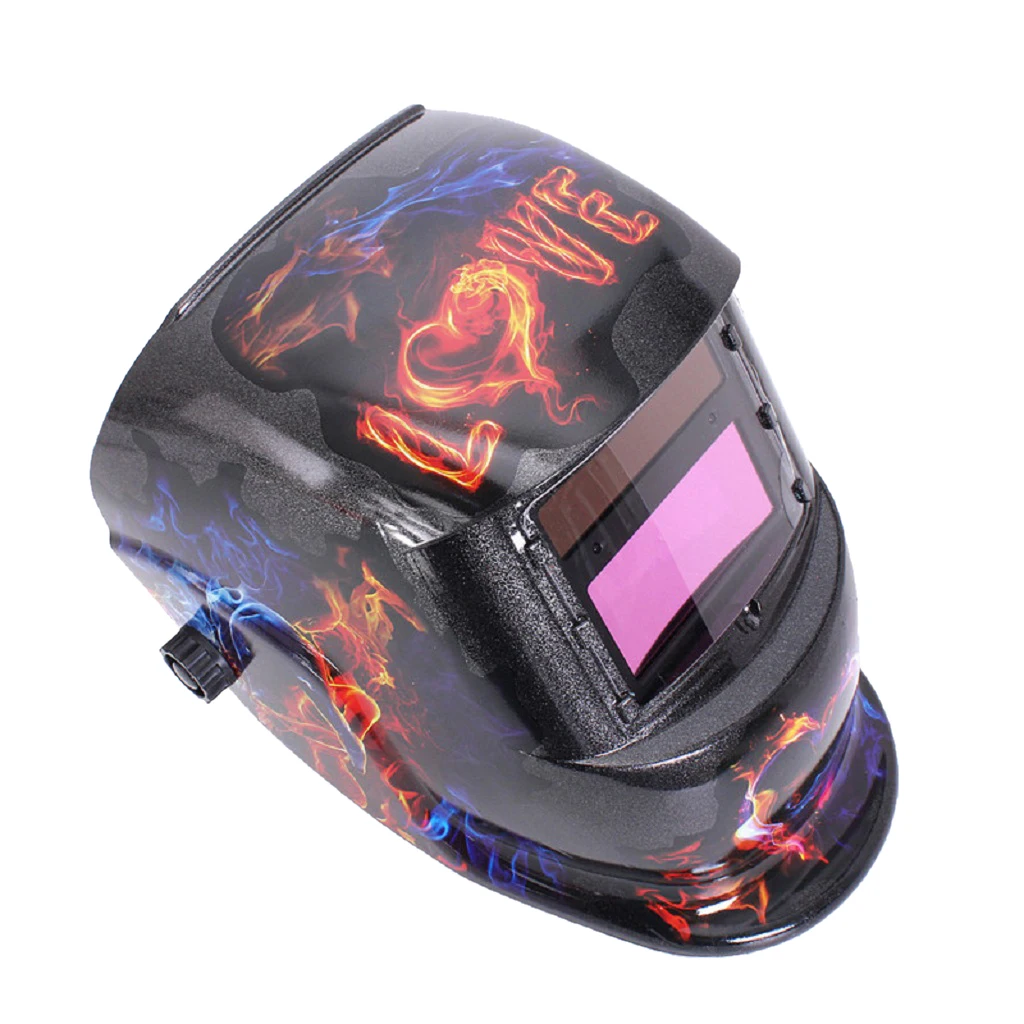 Auto Darkening Solar Welding Grinding Helmet Mask - Fire retardant, UV & IR protection, Solar panal+li battery