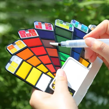 Fan-shaped watercolor paint 18/24/33/42 color solid portable paint set opaque watercolor special pen color palette art supplies
Fan-shaped watercolor paint 18/24/33/42 color solid portable paint set opaque watercolor special pen color palette art supplies