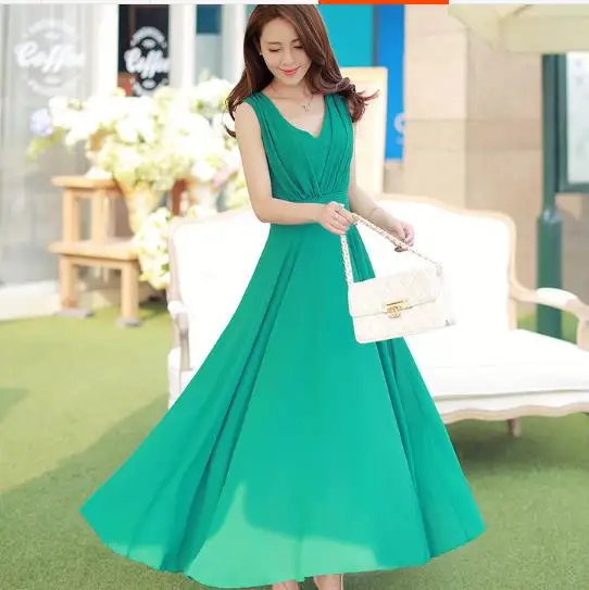 Summer Maxi Dresses Fashion Sleeveless White Green Yellow Boho Bohemian Beach Chiffon Long Dress Plus Size 5XL Vestidos Z969
Summer Maxi Dresses Fashion Sleeveless White Green Yellow Boho Bohemian Beach Chiffon Long Dress Plus Size 5XL Vestidos Z969