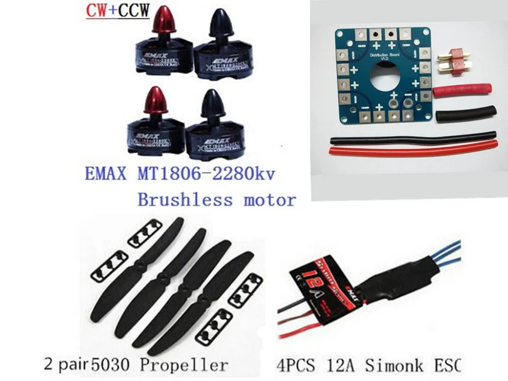EMAX MT1806 2280KV Motor &12A SimonK ESC & Power board & 5030 Props for FPV QAV250 Multirotor Quadcopter
EMAX MT1806 2280KV Motor &12A SimonK ESC & Power board & 5030 Props for FPV QAV250 Multirotor Quadcopter