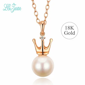 L&zuan Solid 18K Gold 0.01CT Diamond Natural Freshwater Pearl Pendant for Women Crown Shape Gold Pendant Jewelry Valentine Gift
L&zuan Solid 18K Gold 0.01CT Diamond Natural Freshwater Pearl Pendant for Women Crown Shape Gold Pendant Jewelry Valentine Gift
