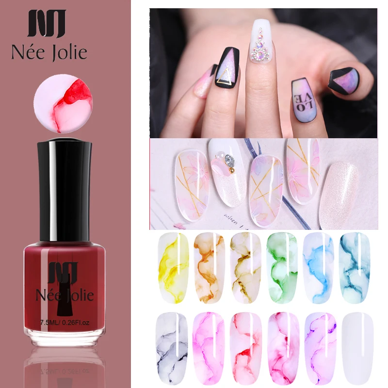 NEE JOLIE 7.5ml Watercolor Nail Ink Blossom Nail Polish Red Purple Black White Nail Art Varnish DIY Decoration Design
NEE JOLIE 7.5ml Watercolor Nail Ink Blossom Nail Polish Red Purple Black White Nail Art Varnish DIY Decoration Design