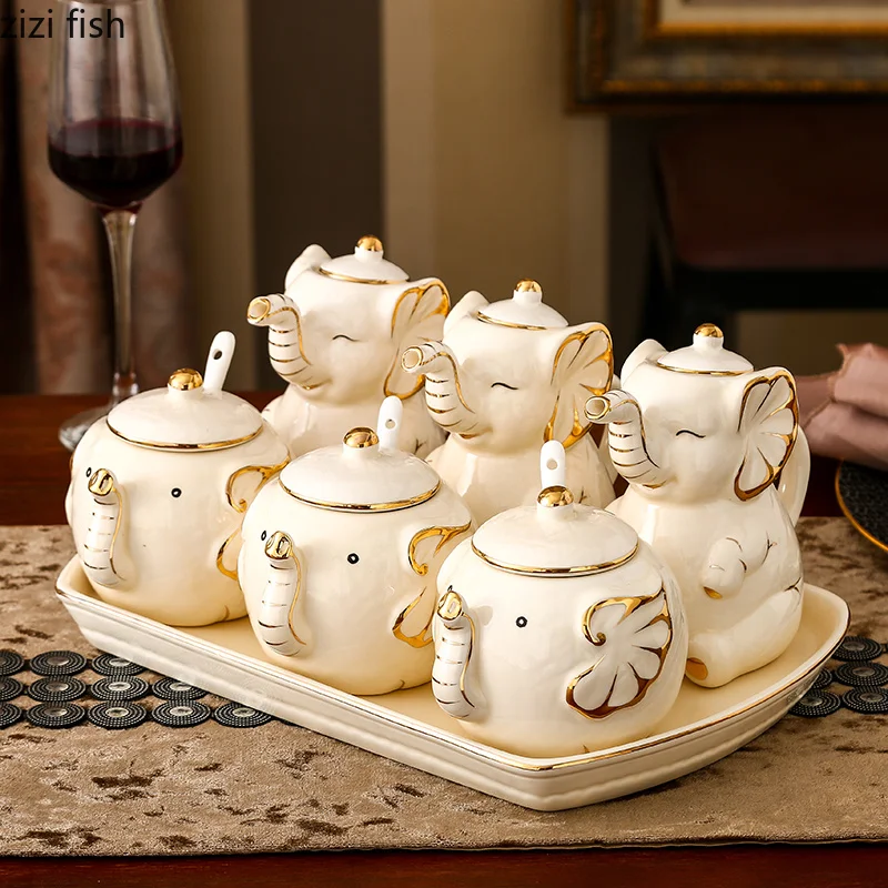 Elephant ceramic Spice bottles Spice Jar Seasoning Box Kitchen Spice Storage Bottle Jars Salt Pepper Cumin Powder Spice bottles
Elephant ceramic Spice bottles Spice Jar Seasoning Box Kitchen Spice Storage Bottle Jars Salt Pepper Cumin Powder Spice bottles