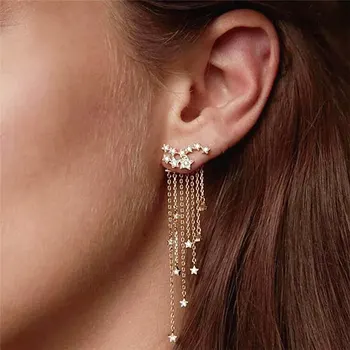 Fashion Women Gold Color Star Streamlined Tassel Long Crystal Earrings for Women Girl Jewelry Gift Pendante Femme b
Fashion Women Gold Color Star Streamlined Tassel Long Crystal Earrings for Women Girl Jewelry Gift Pendante Femme b