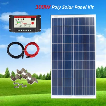100 Watt Solar Panel Bundle Kit 100W 12V off Grid System W/ PWM 10A LED Controller+5M Solar cable++Z brackets RV Boat Home
100 Watt Solar Panel Bundle Kit 100W 12V off Grid System W/ PWM 10A LED Controller+5M Solar cable++Z brackets RV Boat Home