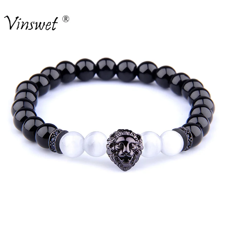 Natural Stone Bracelet Black Onyx Opal Beads Bracelets Men Fashion Lion Head Bracelets for Women Men Handmade Couple Jewelry
Natural Stone Bracelet Black Onyx Opal Beads Bracelets Men Fashion Lion Head Bracelets for Women Men Handmade Couple Jewelry