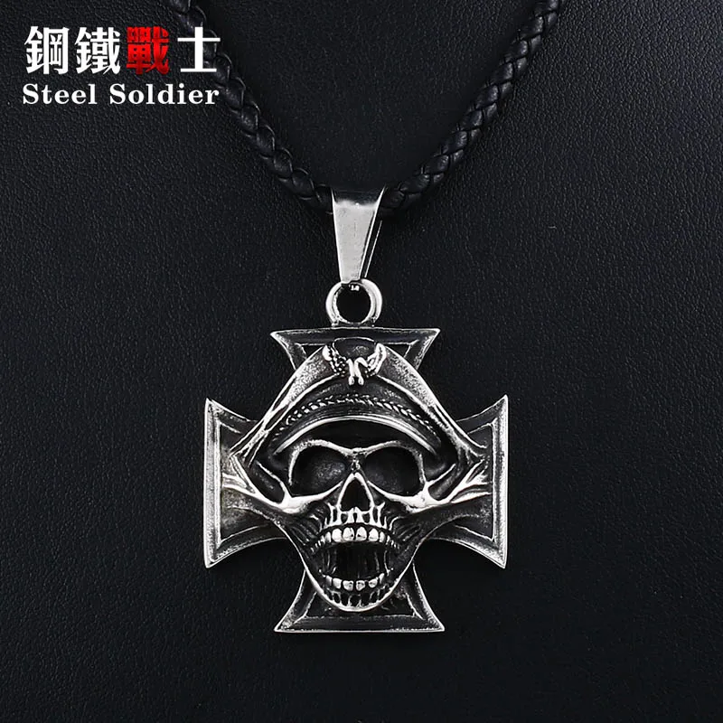 Steel soldier Vampire Dictator Skeleton Skull Stainless Steel Cross Pendant Necklace Men Punk biker chain Jewelry
Steel soldier Vampire Dictator Skeleton Skull Stainless Steel Cross Pendant Necklace Men Punk biker chain Jewelry