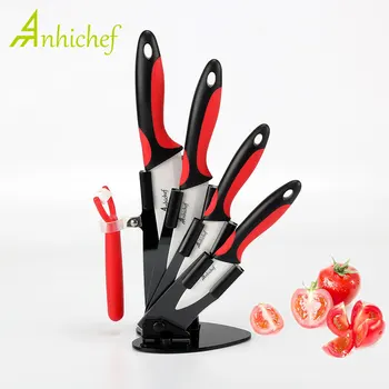 

Kitchen knives Ceramic Knives Accessories set 3" Paring 4" Utility 5" Slicing 6" chef Knife+Holder+Peeler White Blade