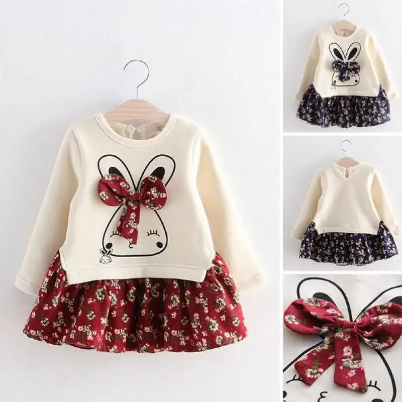 Kids Clothing Cute Rabbit Printed Stitching Dress Girls Long Sleeve Warmth Thickening Autumn Winter Baby Girl Princess Dress
Kids Clothing Cute Rabbit Printed Stitching Dress Girls Long Sleeve Warmth Thickening Autumn Winter Baby Girl Princess Dress