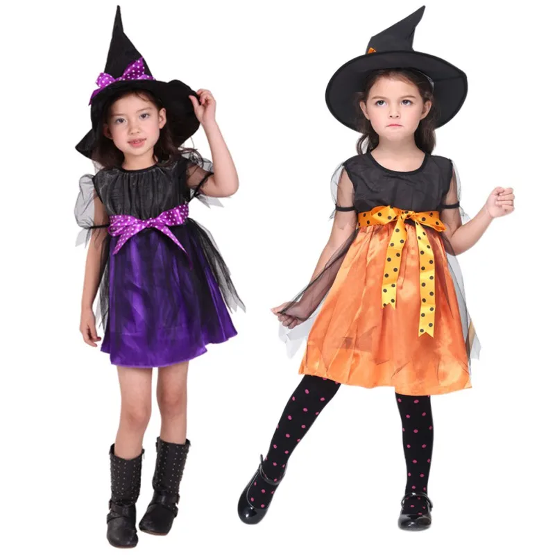 Kids Halloween Cosplay Party Costume Dress Little Girls Cute Little Devil Witch Dress With Hat for Children
Kids Halloween Cosplay Party Costume Dress Little Girls Cute Little Devil Witch Dress With Hat for Children
