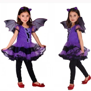 Purple Bat Girl Halloween Cos Costume Dress+Hat Clothing Set for 2-15Y Girl Children Teenager Female Witch Role-playing Suit
Purple Bat Girl Halloween Cos Costume Dress+Hat Clothing Set for 2-15Y Girl Children Teenager Female Witch Role-playing Suit