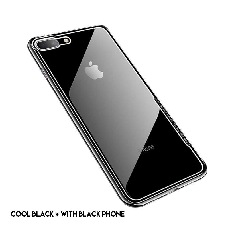 NYFundas Luxury Plating Clear Case For iphone 6 6s 7 8 X 10 Fundas Capa Cases on ist Mirror Tempered Glass Back Cover Accessory (2)