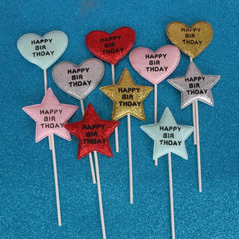 5pcs/lot Glitter Gold Red Heart Star Cake Topper for Party Decoration Dessert lovely Gifts Cupcake topper Supplie
5pcs/lot Glitter Gold Red Heart Star Cake Topper for Party Decoration Dessert lovely Gifts Cupcake topper Supplie