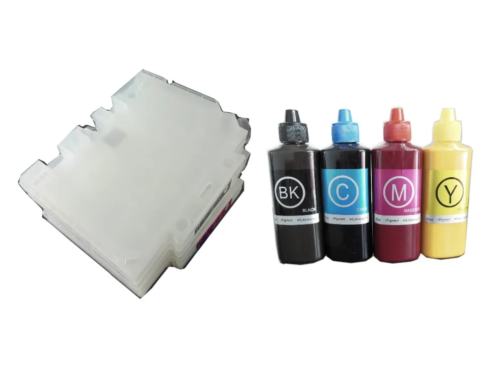 4X100ml Sublimation ink + 1Set GC31 refillable ink cartridge for Ricoh GXE3300 GXE5500 GXE2600 GXE5050N GXE5550N with chip
4X100ml Sublimation ink + 1Set GC31 refillable ink cartridge for Ricoh GXE3300 GXE5500 GXE2600 GXE5050N GXE5550N with chip