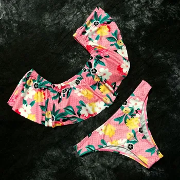 Sexy bikini High Waist Swimsuit Ruffle Swimwear Women Striped Biquini Swim Bathing Suit Off Shoulder Swimwear Bikinis Women
Sexy bikini High Waist Swimsuit Ruffle Swimwear Women Striped Biquini Swim Bathing Suit Off Shoulder Swimwear Bikinis Women