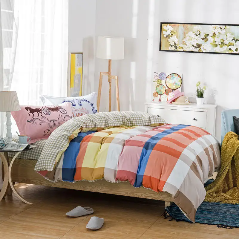 100% Cotton Bright Color Plaid Beddings Bed Sheet Sets Girls/Adults 4/5PC Quilt Cover 400TC Full Queen Sizes Pillow sham Horse
100% Cotton Bright Color Plaid Beddings Bed Sheet Sets Girls/Adults 4/5PC Quilt Cover 400TC Full Queen Sizes Pillow sham Horse