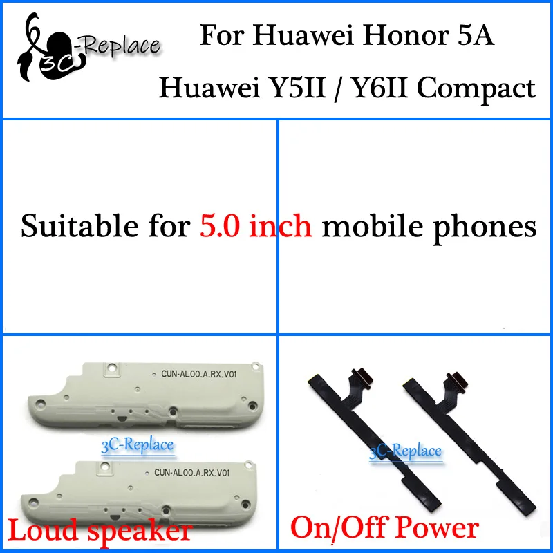 

For Huawei Honor 5A / Y5 II / Y6 II Compact LYO-L01 LYO-L21 Loud speaker On Off Power Flex Cable