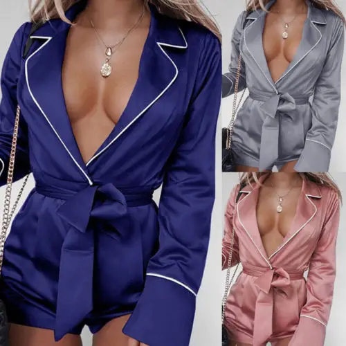 New Sexy Satin Playsuit Women Bandage Jumpsuit Romper Bodycon Playsuit Clubwear Trousers Party Short Pants Lady Casual Clothes
New Sexy Satin Playsuit Women Bandage Jumpsuit Romper Bodycon Playsuit Clubwear Trousers Party Short Pants Lady Casual Clothes
