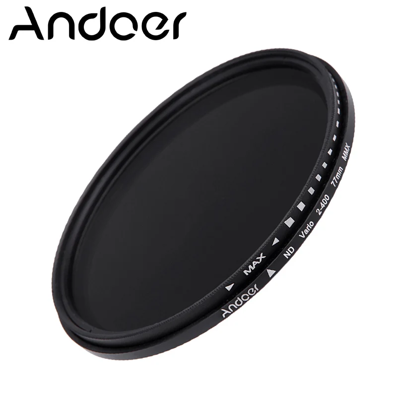 

77mm Andoer Adjustable ND2 to ND400 Variable ND Filter Fader Neutral Density Filter for Canon Nikon DSLR Cameras