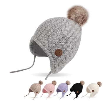 Sweet Newborn Earflap Baby Hat Cotton Velvet Warm Winter Beanie For Baby Girls Lace Up Infant Hat With Ball Toddler Spring Hat
Sweet Newborn Earflap Baby Hat Cotton Velvet Warm Winter Beanie For Baby Girls Lace Up Infant Hat With Ball Toddler Spring Hat