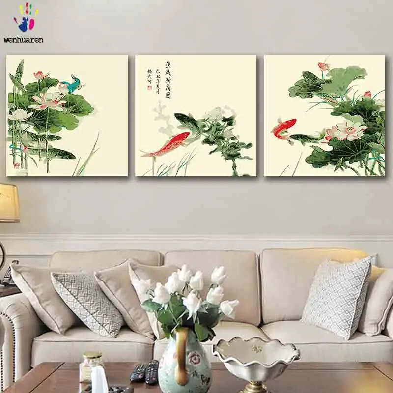 DIY colorings pictures by numbers with colors Fish lotus picture drawing painting by numbers framed Home decor three pieces
DIY colorings pictures by numbers with colors Fish lotus picture drawing painting by numbers framed Home decor three pieces