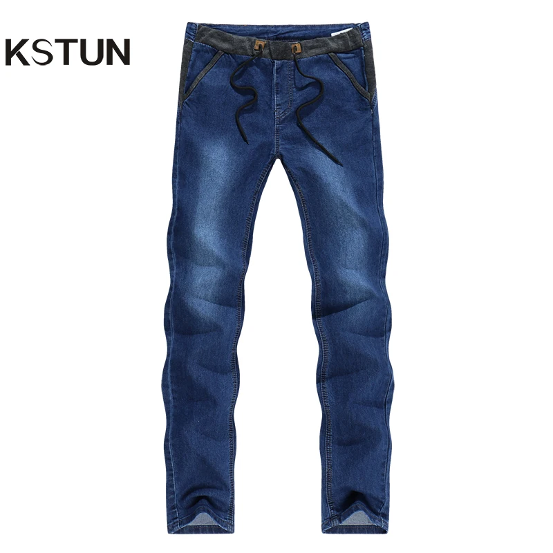 KSTUN Jeans of Men Elastic Waist Jogger Denim Slim fit Drawstring Male Trousers Boys Students Yong Man Blue Casual Pants Hombre
KSTUN Jeans of Men Elastic Waist Jogger Denim Slim fit Drawstring Male Trousers Boys Students Yong Man Blue Casual Pants Hombre