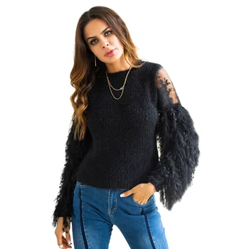 Pullover Promotion Jumper Europe And America Tassels Plush Perspective Embroidery Sweater Knitting Women Autumn Winter 2019 New
Pullover Promotion Jumper Europe And America Tassels Plush Perspective Embroidery Sweater Knitting Women Autumn Winter 2019 New