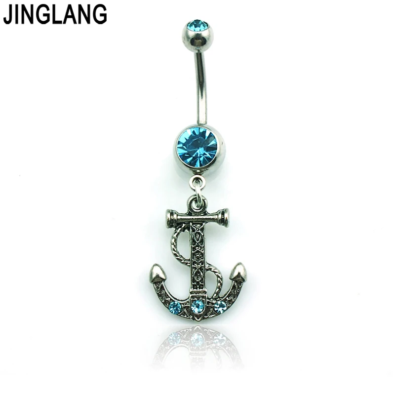 Fashion Navel Body Piercing Jewelry Stainless Steel Barbell Dangle Blue Rhinestone Anchor Belly Button Rings Jewelry
Fashion Navel Body Piercing Jewelry Stainless Steel Barbell Dangle Blue Rhinestone Anchor Belly Button Rings Jewelry