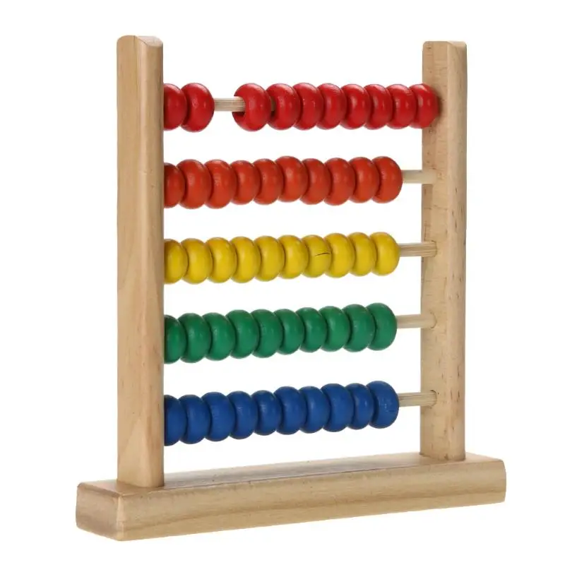Children Kids Wooden Early Education Small Rainbow Abacus Bead Mathematic #ORP 