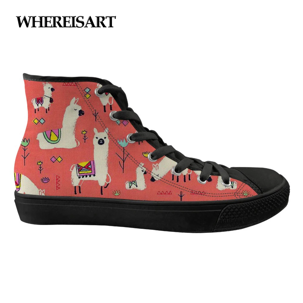 WHEREISART Women Sneakers Flats Cartoon Alpaca Brand Designer Ladies High Top Canvas Shoes Lace-up Women's Comfortable Shoes
WHEREISART Women Sneakers Flats Cartoon Alpaca Brand Designer Ladies High Top Canvas Shoes Lace-up Women's Comfortable Shoes