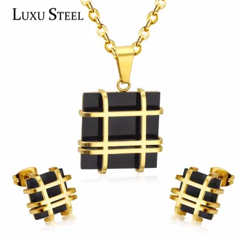 LUXUSTEEL Earring Necklace Sets Stainless Steel Geometry Shape Pendant Necklace Earring For Women Chain Necklace Jewelry Bijoux
LUXUSTEEL Earring Necklace Sets Stainless Steel Geometry Shape Pendant Necklace Earring For Women Chain Necklace Jewelry Bijoux