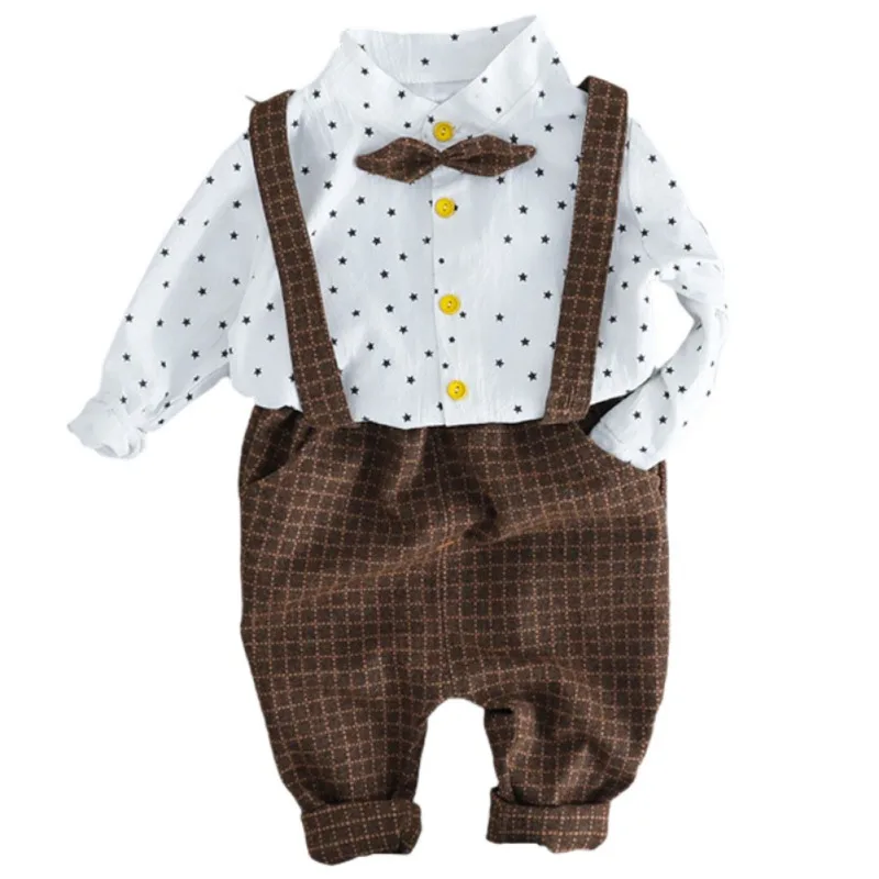 Children Boys Small Gentleman Strap Long-sleeved Suit With Small Star Pattern Baby Boys Suit Children's Clothing
Children Boys Small Gentleman Strap Long-sleeved Suit With Small Star Pattern Baby Boys Suit Children's Clothing