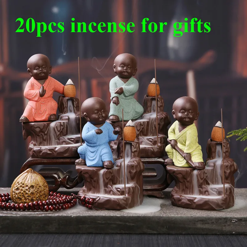 Anonymity 20Pc Incense Cones+ Burner The Little Kung Fu Monk Censer and Small Buddha Burner Backflow Stick Incense Burner
Anonymity 20Pc Incense Cones+ Burner The Little Kung Fu Monk Censer and Small Buddha Burner Backflow Stick Incense Burner