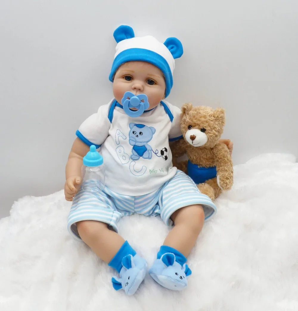 55cm Soft Silicone Reborn Baby Doll Toys Like Real Newborn Toddler Boy Dolls With Plush Bear Fashion Birthday Gift Present
55cm Soft Silicone Reborn Baby Doll Toys Like Real Newborn Toddler Boy Dolls With Plush Bear Fashion Birthday Gift Present