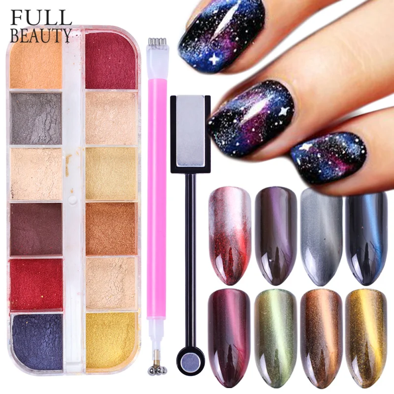 3D Nail Glitter Powder Cat Eye Effect Magic Mirror Dust With Dualended Strong Magnet Stick for Nail UV Gel Polish Tools CH813-2
3D Nail Glitter Powder Cat Eye Effect Magic Mirror Dust With Dualended Strong Magnet Stick for Nail UV Gel Polish Tools CH813-2