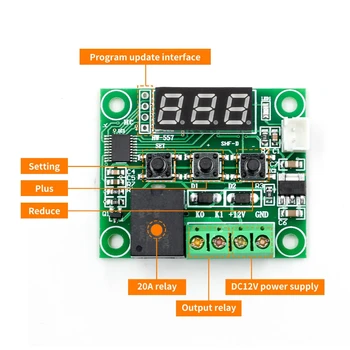 W1209 DC 12V LED Digital Thermostat Temperature Control Thermometer Thermo Controller Switch Module + NTC Sensor
W1209 DC 12V LED Digital Thermostat Temperature Control Thermometer Thermo Controller Switch Module + NTC Sensor
