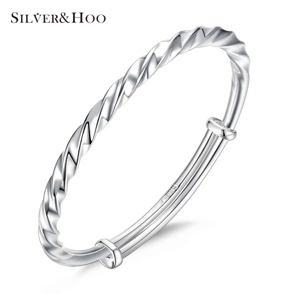 SILVERHOO 100% 999 Sterling Silver Twisted Bangles New design Fine Elegant Antique Wide Cuff Bracelet Retro Fine Jewelry Gift
SILVERHOO 100% 999 Sterling Silver Twisted Bangles New design Fine Elegant Antique Wide Cuff Bracelet Retro Fine Jewelry Gift
