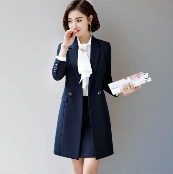 Office Ladies Work Wear Skirt Suit with Double Breasted Long Blazer and Mini Skirt Black Blue Red Women Skirts Suit 2 Pieces Set
Office Ladies Work Wear Skirt Suit with Double Breasted Long Blazer and Mini Skirt Black Blue Red Women Skirts Suit 2 Pieces Set