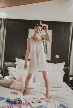 summer rayon cotton women's sleepwear spaghetti strap waist sexy nightgown loungewear lace sleepshirt cute sleepwear
summer rayon cotton women's sleepwear spaghetti strap waist sexy nightgown loungewear lace sleepshirt cute sleepwear