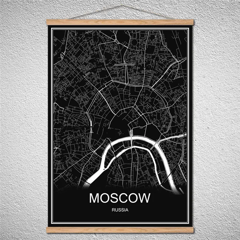 Фото Москва Всемирный Карта города с Рамки масла береза прокрутки живопись