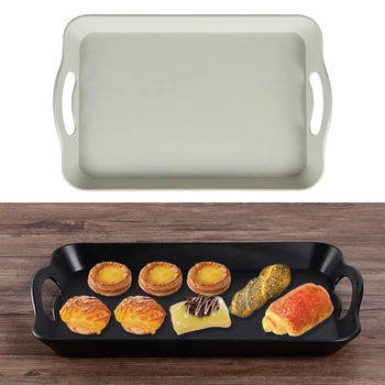2PCS Food Serving Tray Melamine Rectangular Non Slip Bread Fruit Dinner Display Tray Plate With Handle For Restaurant Bar
2PCS Food Serving Tray Melamine Rectangular Non Slip Bread Fruit Dinner Display Tray Plate With Handle For Restaurant Bar