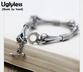 Uglyless Real S 990 Silver Bones Bracelets Steam Punk Gothic Unisex Thai Silver Bracelet Cool Personalized Fine Jewelry Handmade
Uglyless Real S 990 Silver Bones Bracelets Steam Punk Gothic Unisex Thai Silver Bracelet Cool Personalized Fine Jewelry Handmade