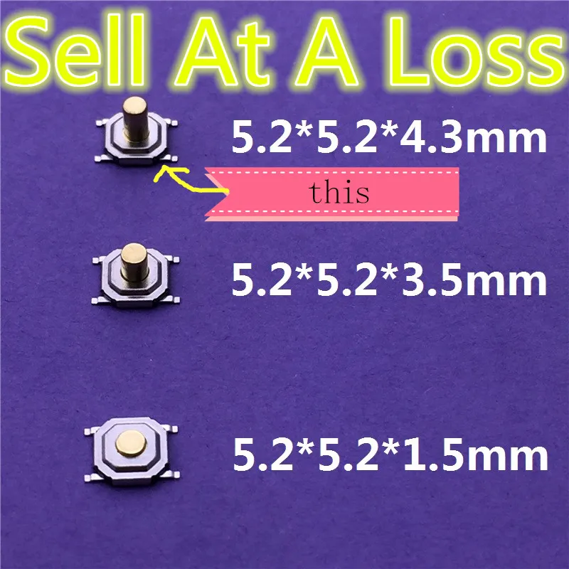 20pcs 5.2*5.2*4.3mm 4 PIN SMT Metal Tactile G68 Push Button Switch Tact Switch High Quality Sell At A Loss USA Belarus Ukraine
20pcs 5.2*5.2*4.3mm 4 PIN SMT Metal Tactile G68 Push Button Switch Tact Switch High Quality Sell At A Loss USA Belarus Ukraine