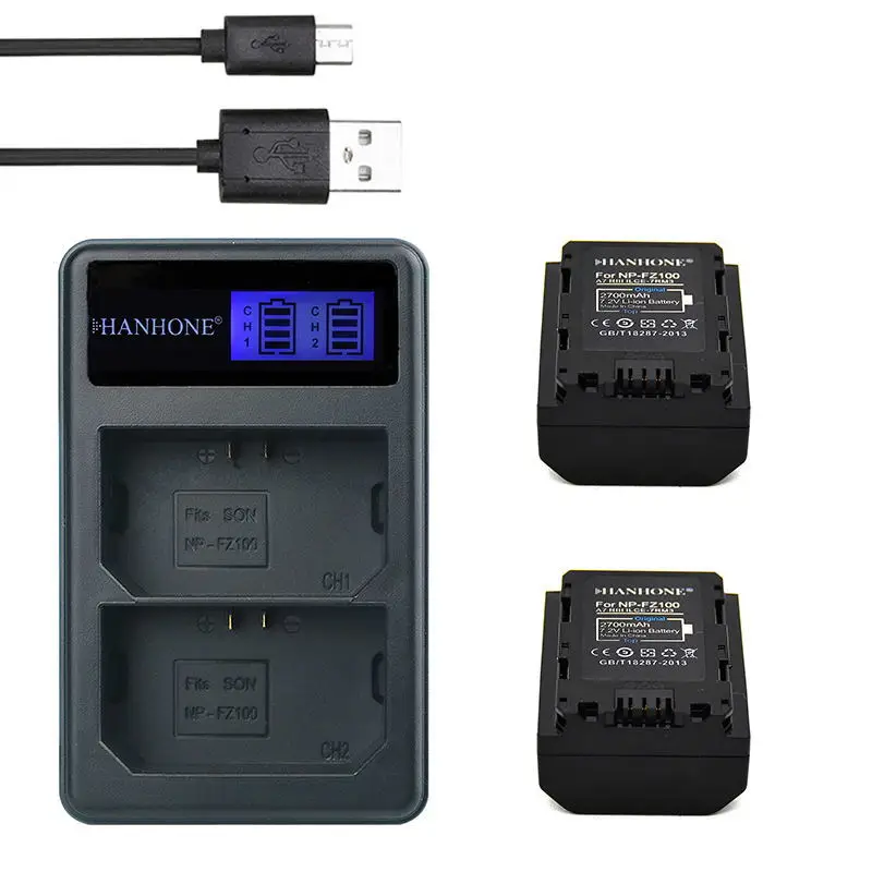 Аккумулятор 2700 мАч 2 шт. с двумя USB-портами и светодиодной подсветкой | Электроника
