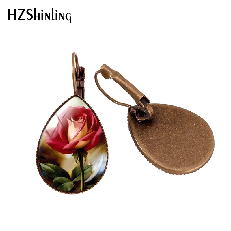2019 New Red Rose Pattern Art Tear Drop Earring Flowers Romantic Earring Clips Glass Dome Handmade Ear clip Jewelry
2019 New Red Rose Pattern Art Tear Drop Earring Flowers Romantic Earring Clips Glass Dome Handmade Ear clip Jewelry