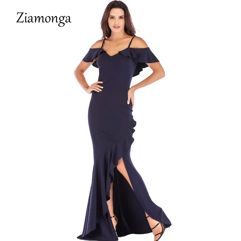 Ziamonga Black Blue Pink Women Ruffle Dress Elegant Off Shoulder Backless Split Maxi Long Dress 2019 Summer Strapless Sexy Dress
Ziamonga Black Blue Pink Women Ruffle Dress Elegant Off Shoulder Backless Split Maxi Long Dress 2019 Summer Strapless Sexy Dress